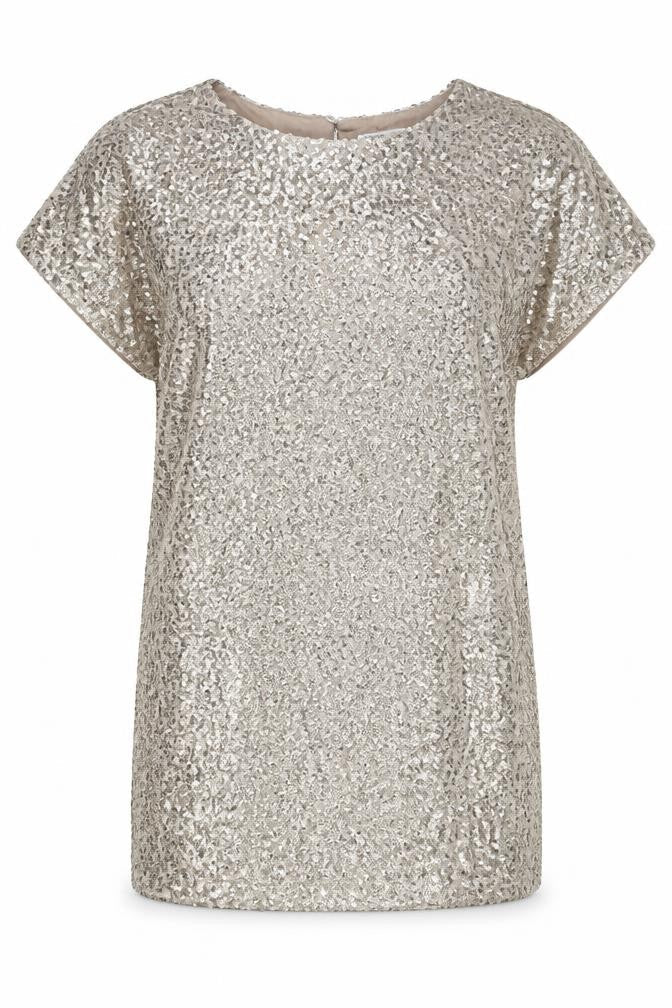 Fashions Womens Gold Polyester Mini Size 10 Round Neck Button