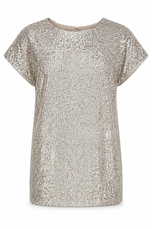 Fashions Womens Gold Polyester Mini Size 10 Round Neck Button