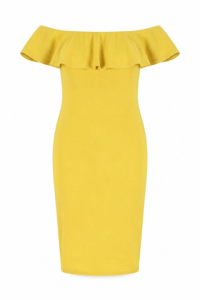 Dolly Diva Womens Yellow Polyester Bodycon Size 12 Round Neck Pullover