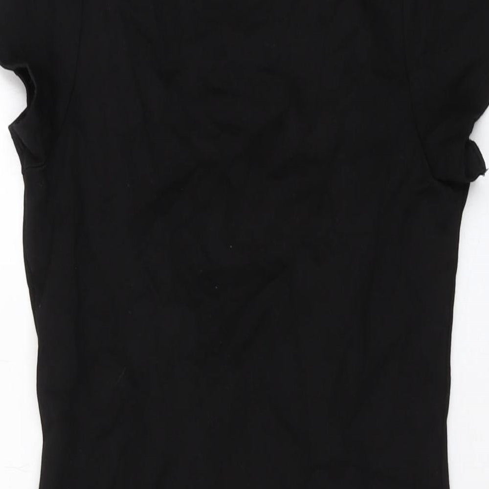 Red Herring Womens Black Viscose Mini Size 8 Round Neck Pullover