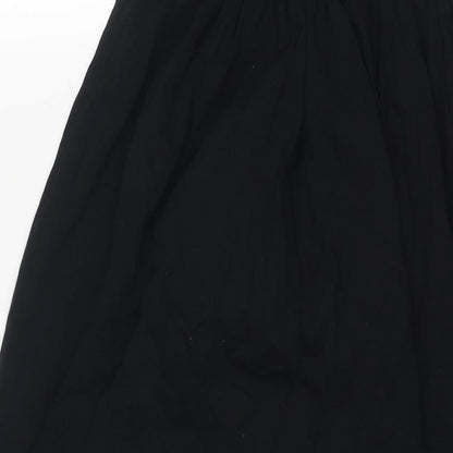 Next Womens Black Viscose Shift Size 12 Square Neck Pullover - Rouched Bodice