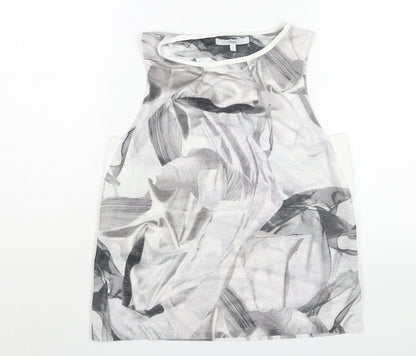 Next Womens Grey Geometric Polyester Camisole Blouse Size 10 Round Neck