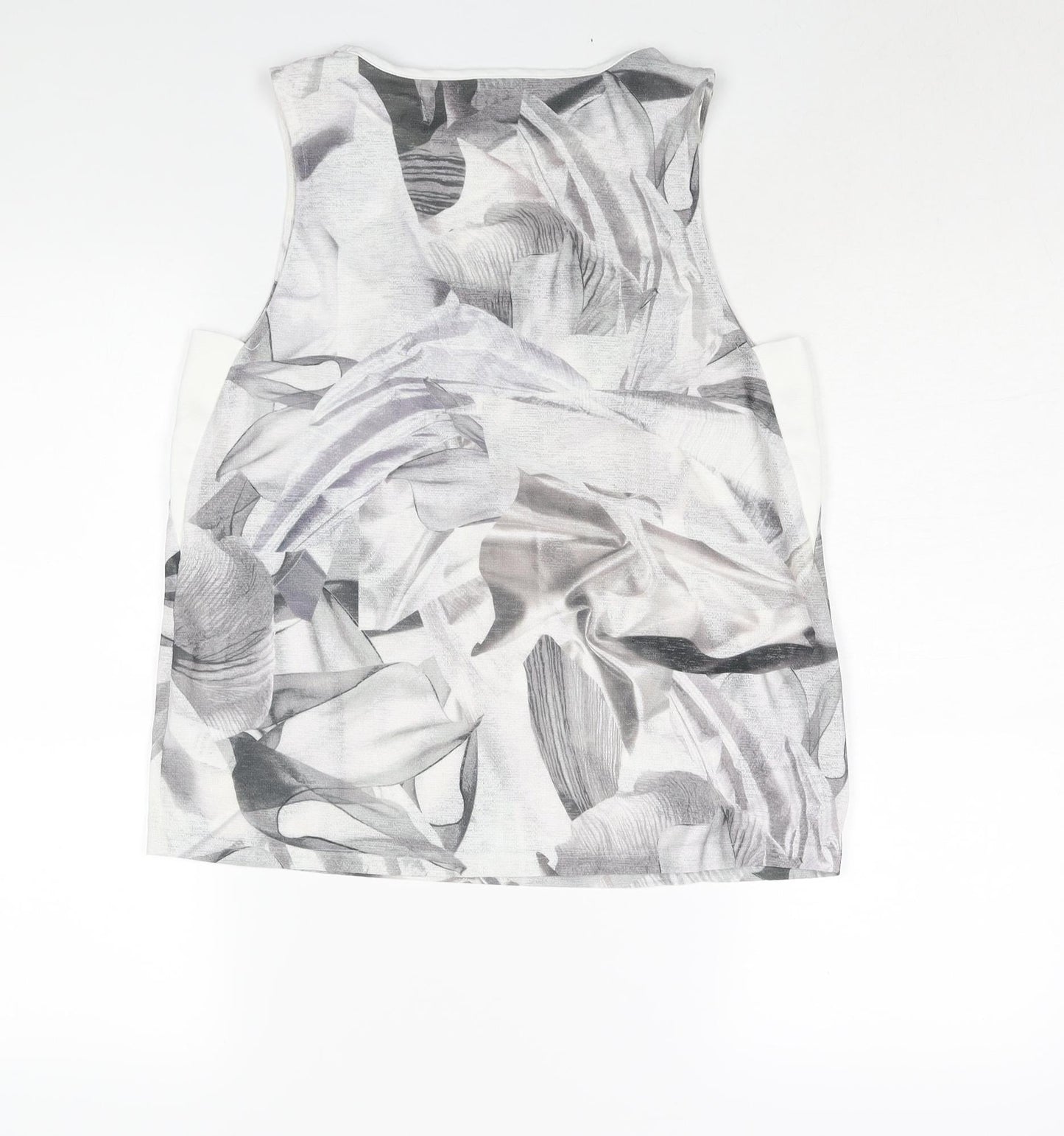NEXT Womens Grey Geometric Polyester Camisole Blouse Size 10 Round Neck