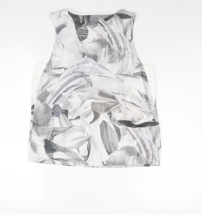 Next Womens Grey Geometric Polyester Camisole Blouse Size 10 Round Neck