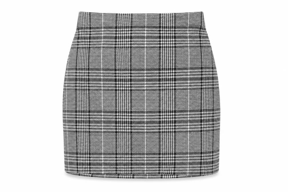Divided by H&M Womens Black Check Polyester Mini Skirt Size S - Elasticated Waist