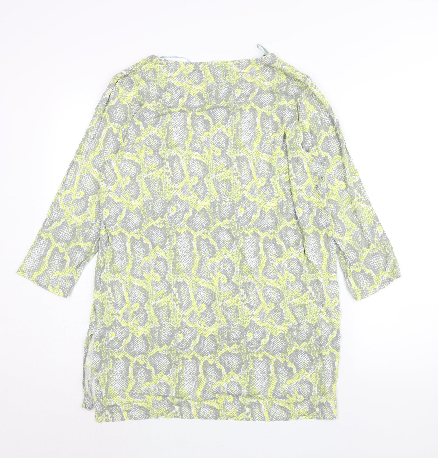 Principles Womens Multicoloured Animal Print Viscose Tunic Blouse Size 16 Round Neck - Snakeskin Print Side Slits