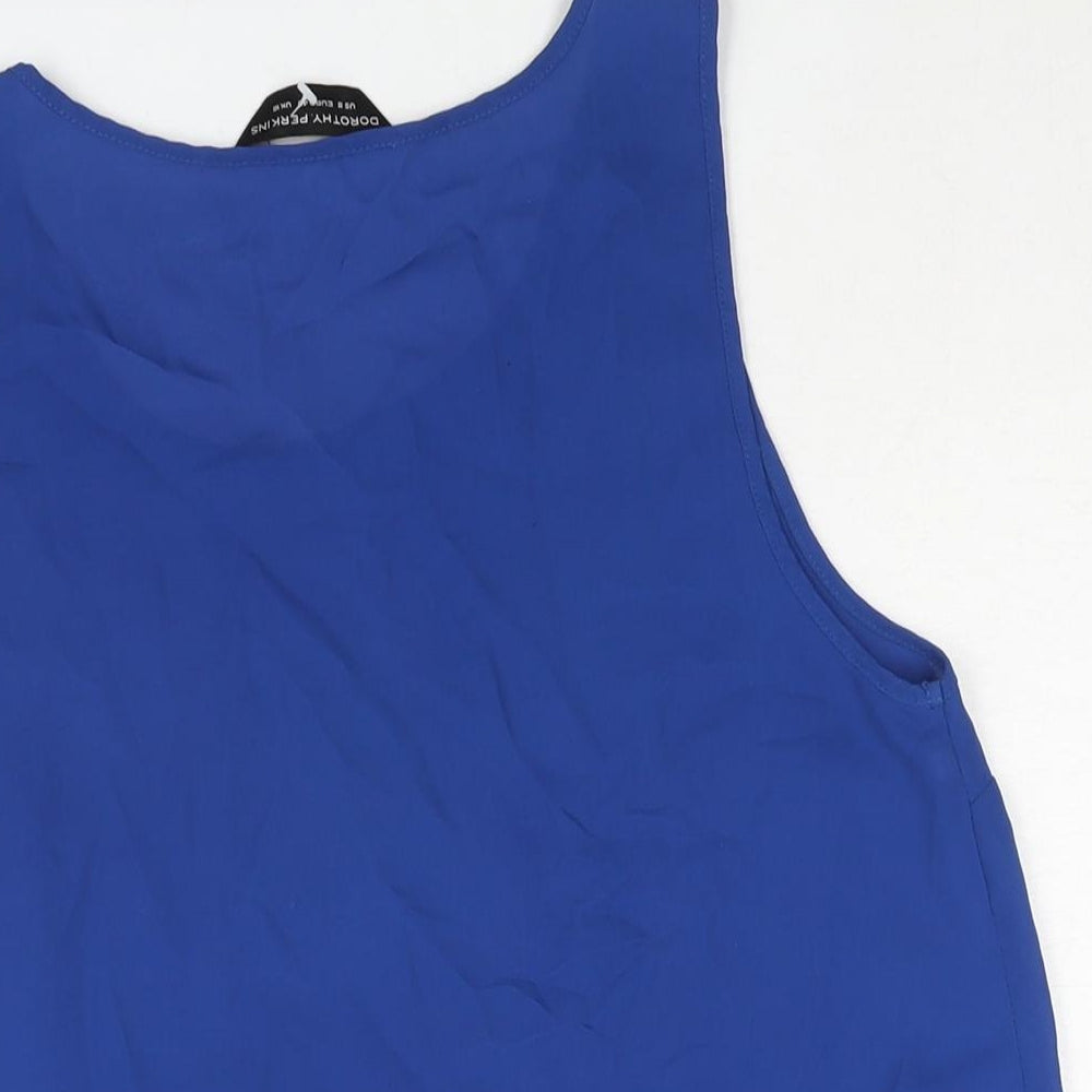 Dorothy Perkins Womens Blue Polyester Camisole Blouse Size 12 Round Neck