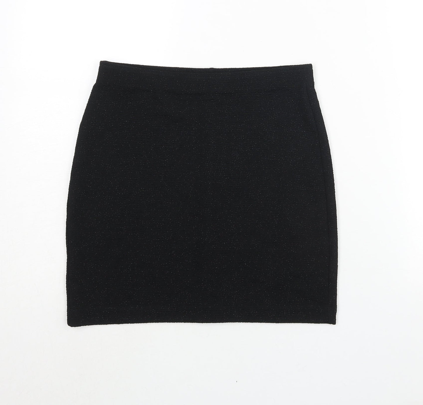 Monki Womens Black Polyester Bandage Skirt Size 28 in - Glitter