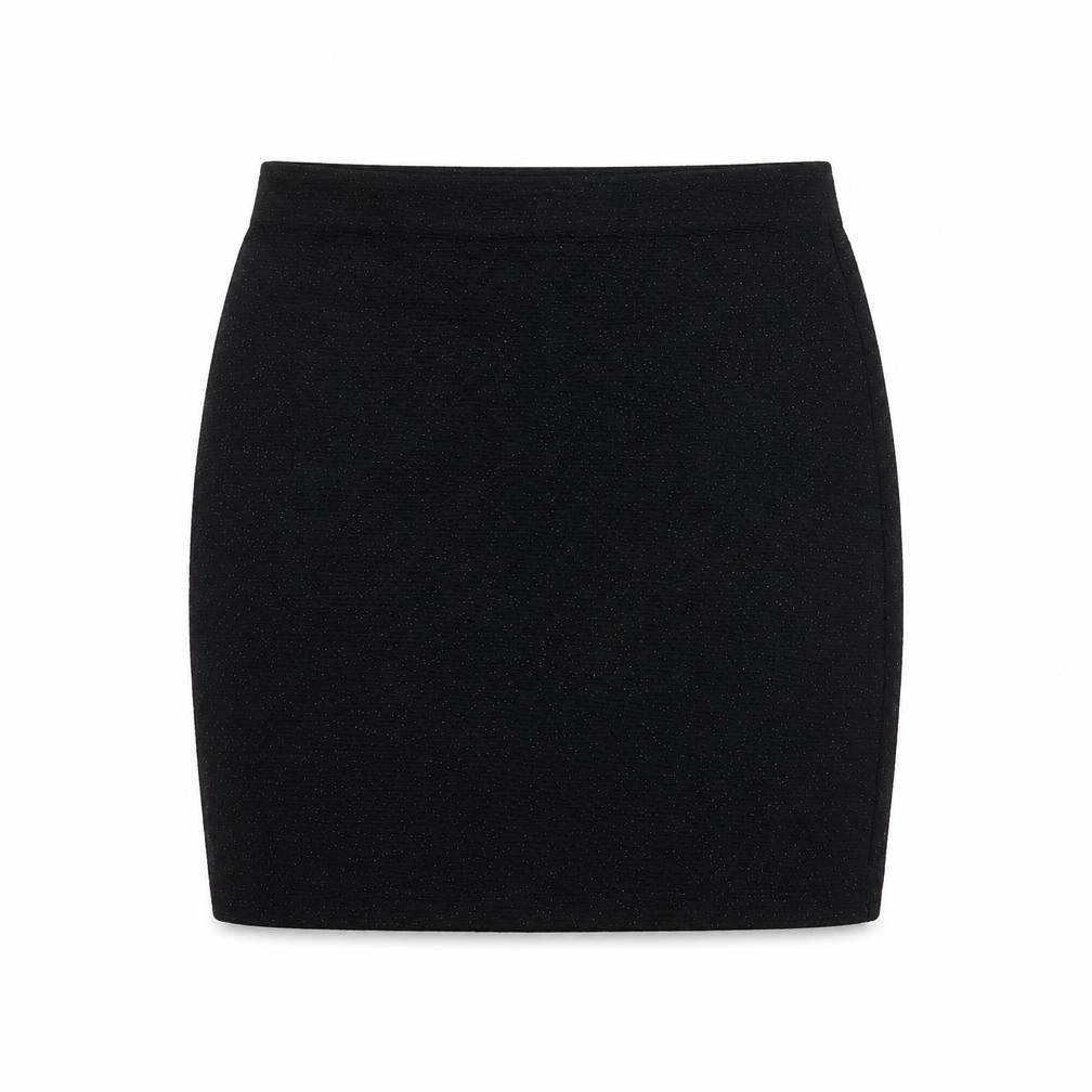 Monki Womens Black Polyester Bandage Skirt Size 28 in - Glitter