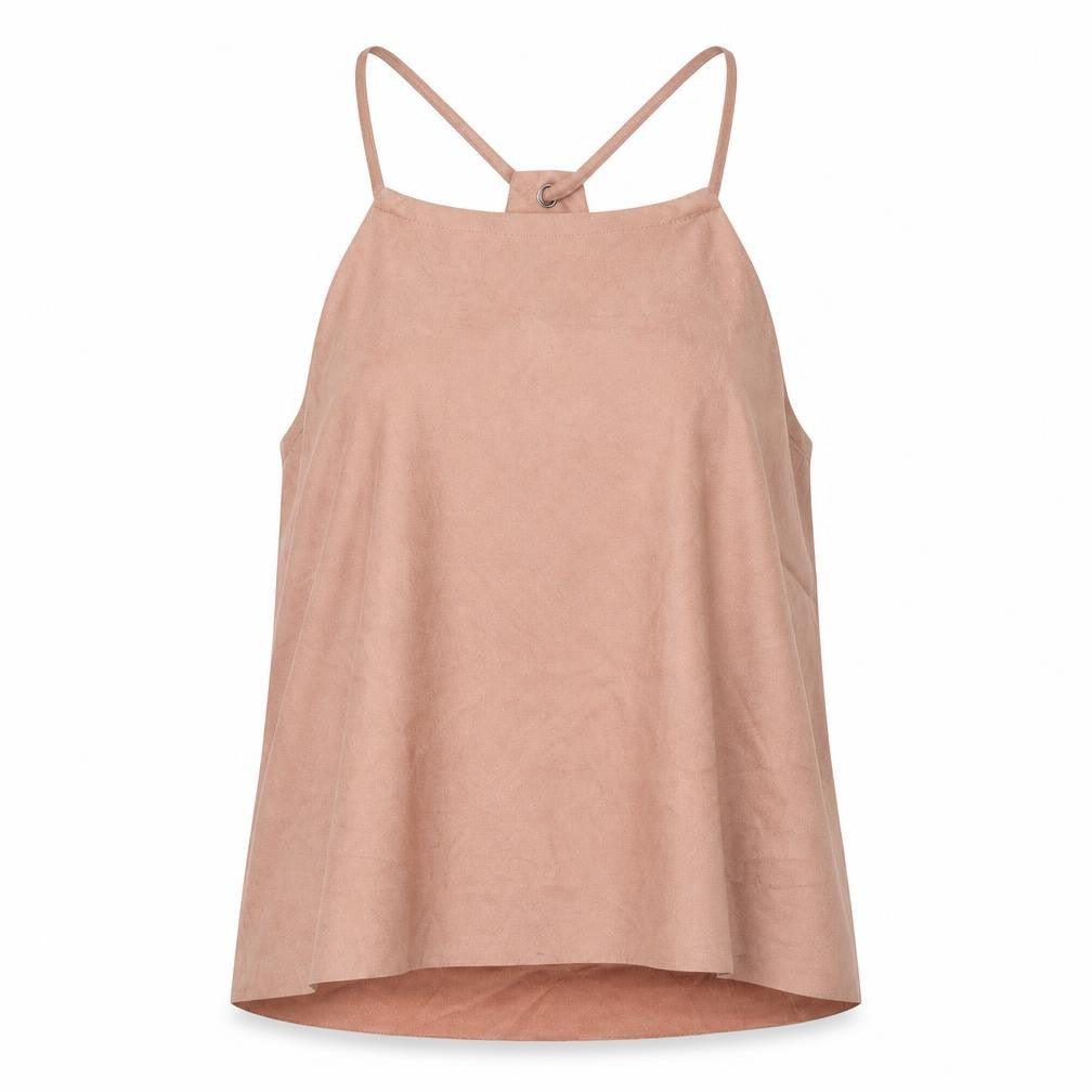 Glamorous Womens Pink Polyester Camisole Blouse Size S Round Neck