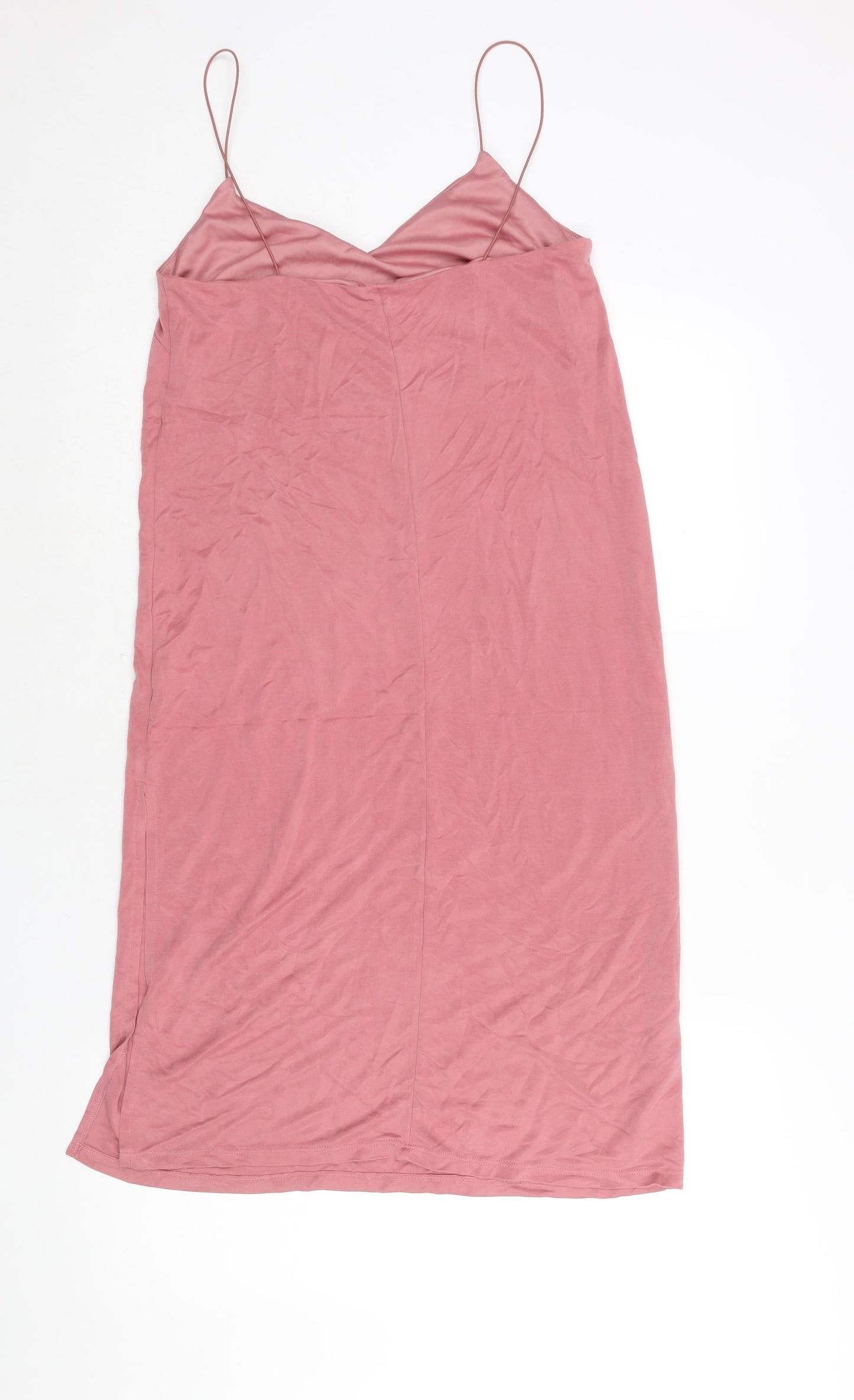 Topshop Womens Pink Modal Tank Dress Size 10 Sweetheart Pullover