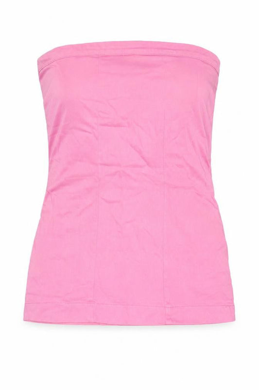 PRETTYLITTLETHING Womens Pink Cotton Mini Size 10 Square Neck Zip