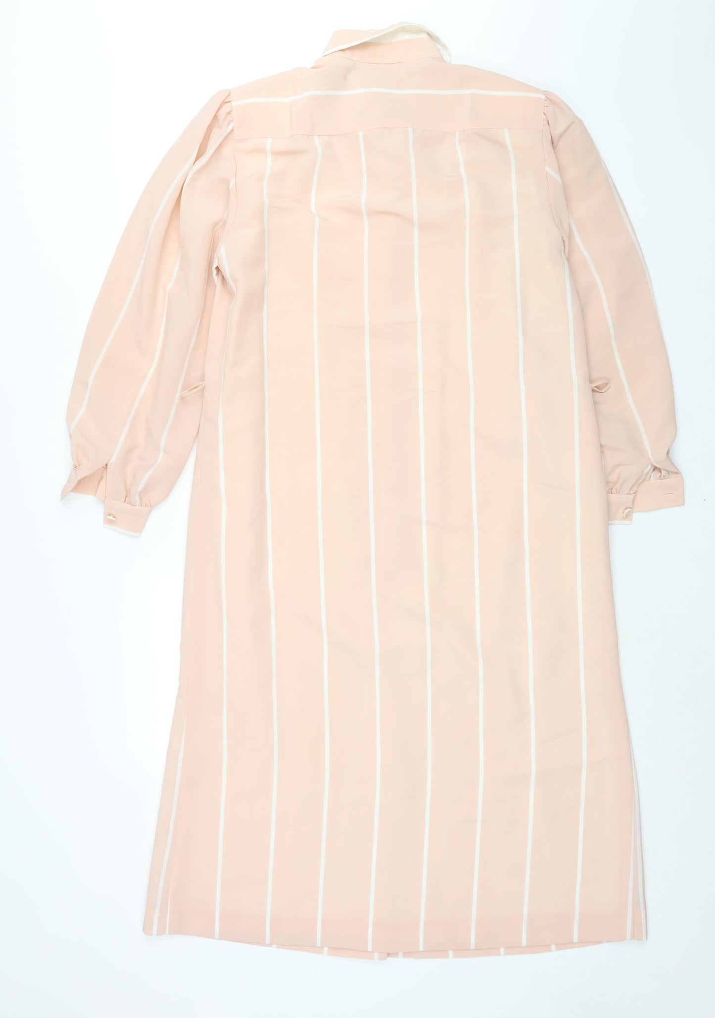Jeunesse Womens Pink Striped Polyester Shift Size 12 Collared Button - Vintage