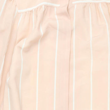 Jeunesse Womens Pink Striped Polyester Shift Size 12 Collared Button - Vintage