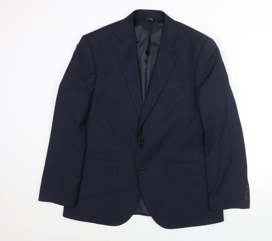 Marks and Spencer Mens Blue Polyester Jacket Suit Jacket Size 40 Regular