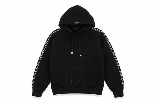 Siarr Mens Black Cotton Pullover Hoodie Size S