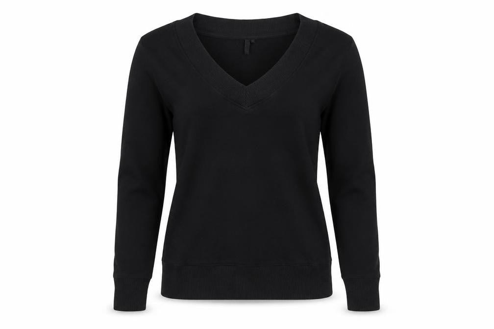 Topshop Womens Black Cotton Pullover Sweatshirt Size 14 Pullover