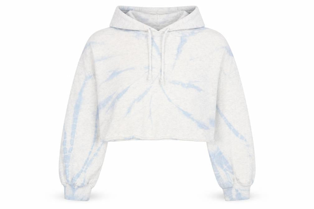 H&M Womens Blue Geometric Cotton Pullover Hoodie Size M Pullover