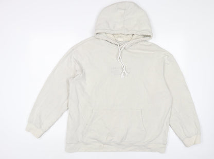 H&M Womens Beige Cotton Pullover Hoodie Size L Pullover - Los Angeles