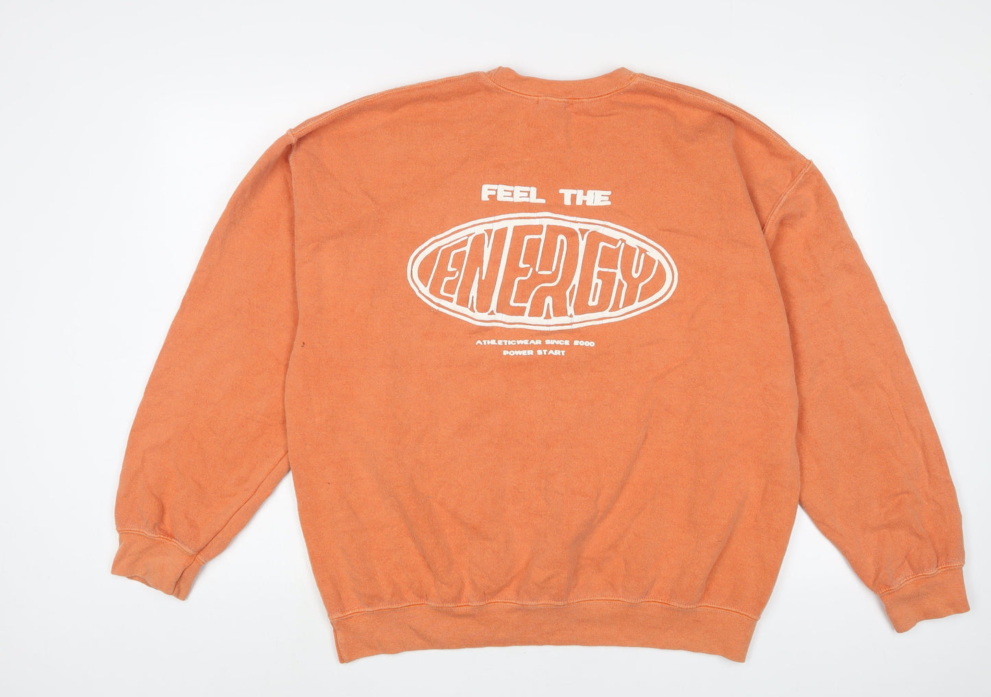 Topshop Womens Orange Cotton Pullover Sweatshirt Size XS Pullover