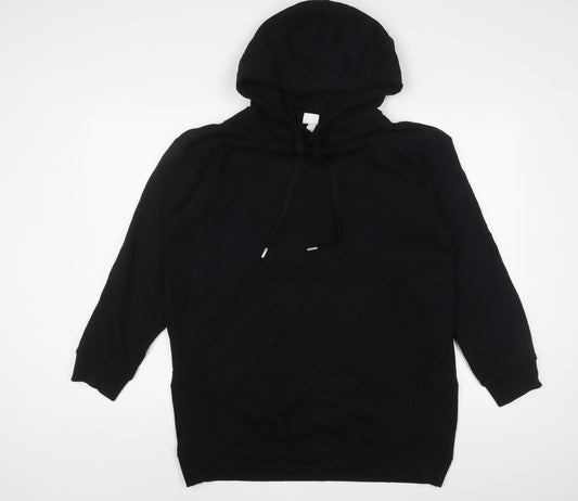 H&M Mens Black Cotton Pullover Hoodie Size S