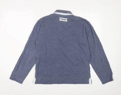 Edwards Heavies Womens Blue Cotton Basic Polo Size 12 Collared - Embroidered