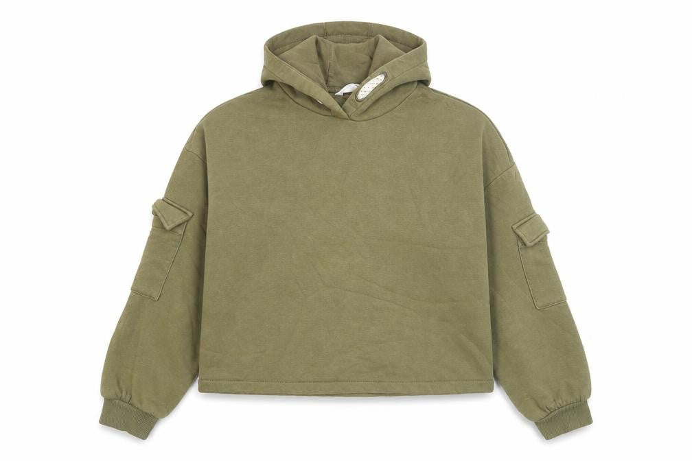 Marks & Spencer Girls Green Cotton Pullover Hoodie Size 10-11 Years Pullover