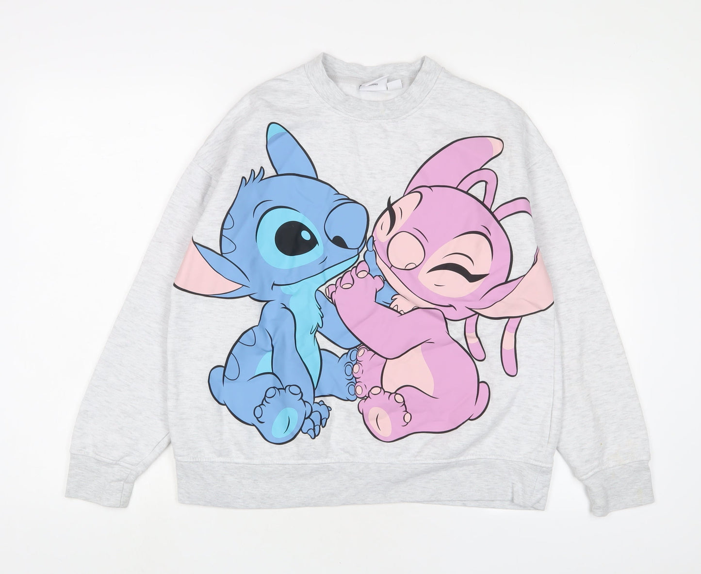Lilo & Stitch Womens Grey Cotton Pullover Sweatshirt Size 10 Pullover - 10/12