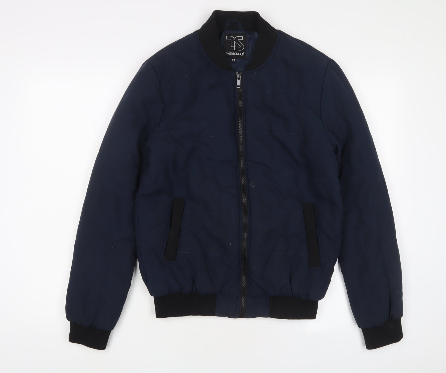Twisted Soul Mens Blue Jacket Size XS Zip