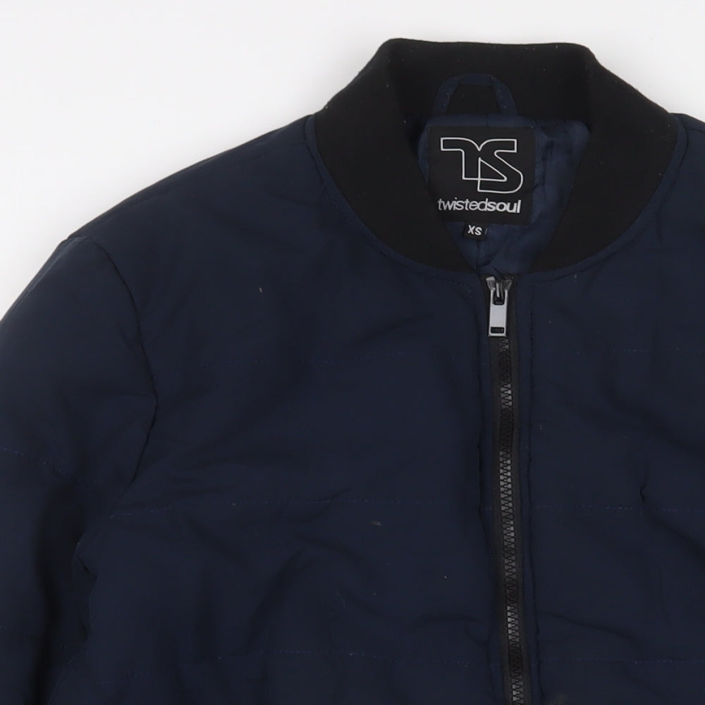 Twisted Soul Mens Blue Jacket Size XS Zip
