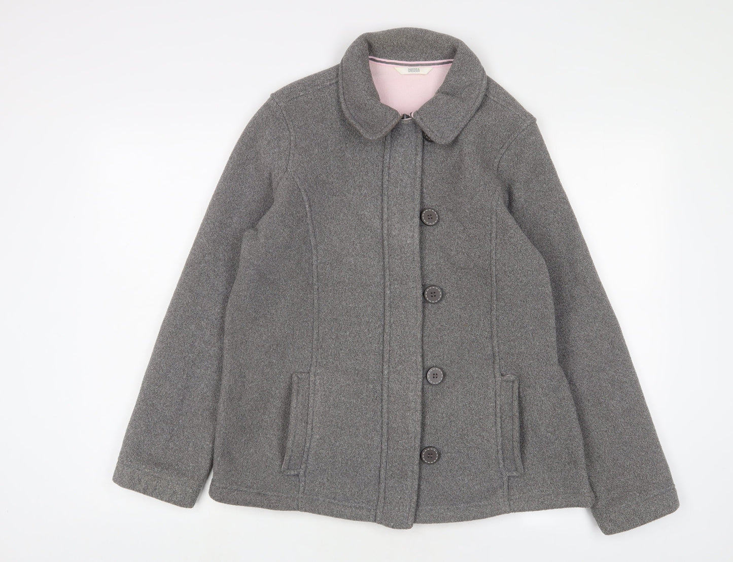 Marks and Spencer Womens Grey Jacket Size 14 Zip