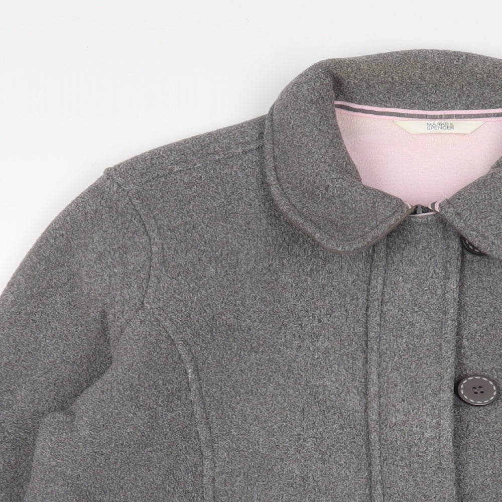 Marks and Spencer Womens Grey Jacket Size 14 Zip