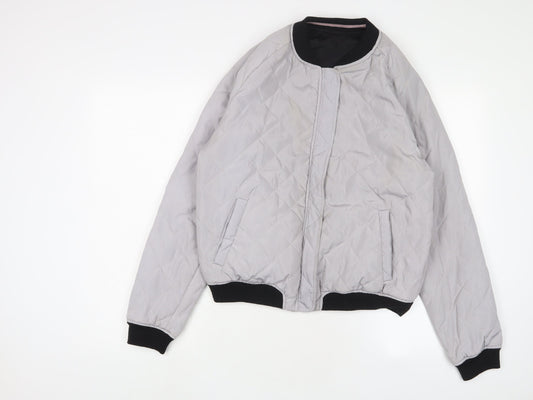 New Look Girls Grey Bomber Jacket Jacket Size 14-15 Years Zip