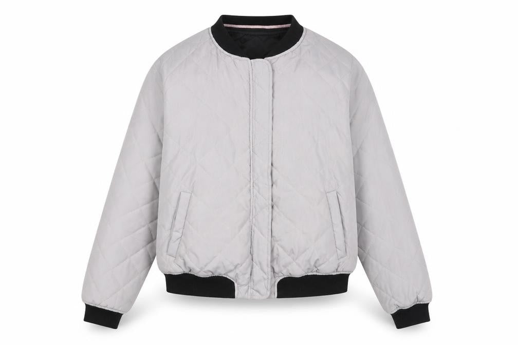 New Look Girls Grey Bomber Jacket Jacket Size 14-15 Years Zip