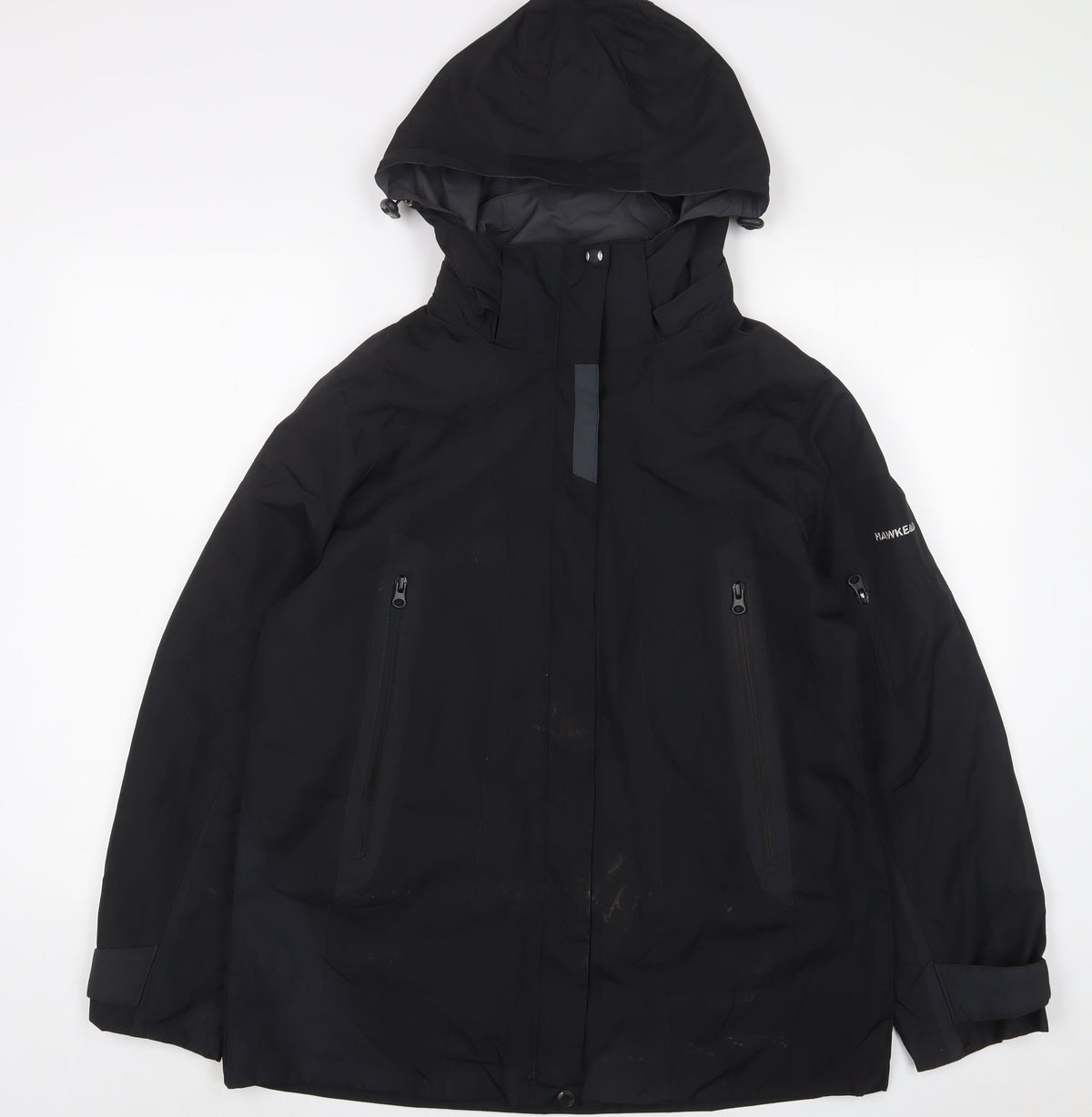 Hawke & Co Womens Black Jacket Coat Size 12 Zip - Zip Pockets
