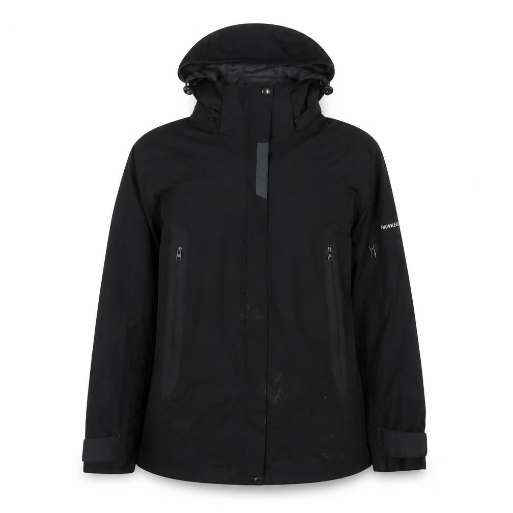 Hawke & Co Womens Black Jacket Coat Size 12 Zip - Zip Pockets