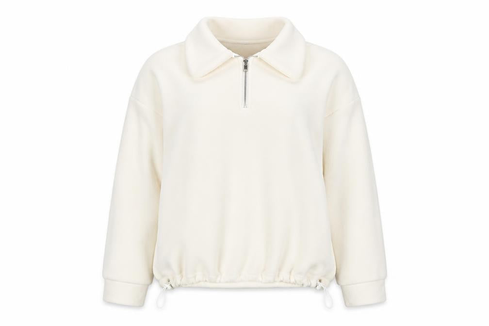 Dazy Womens White Polyester Pullover Sweatshirt Size XL Zip