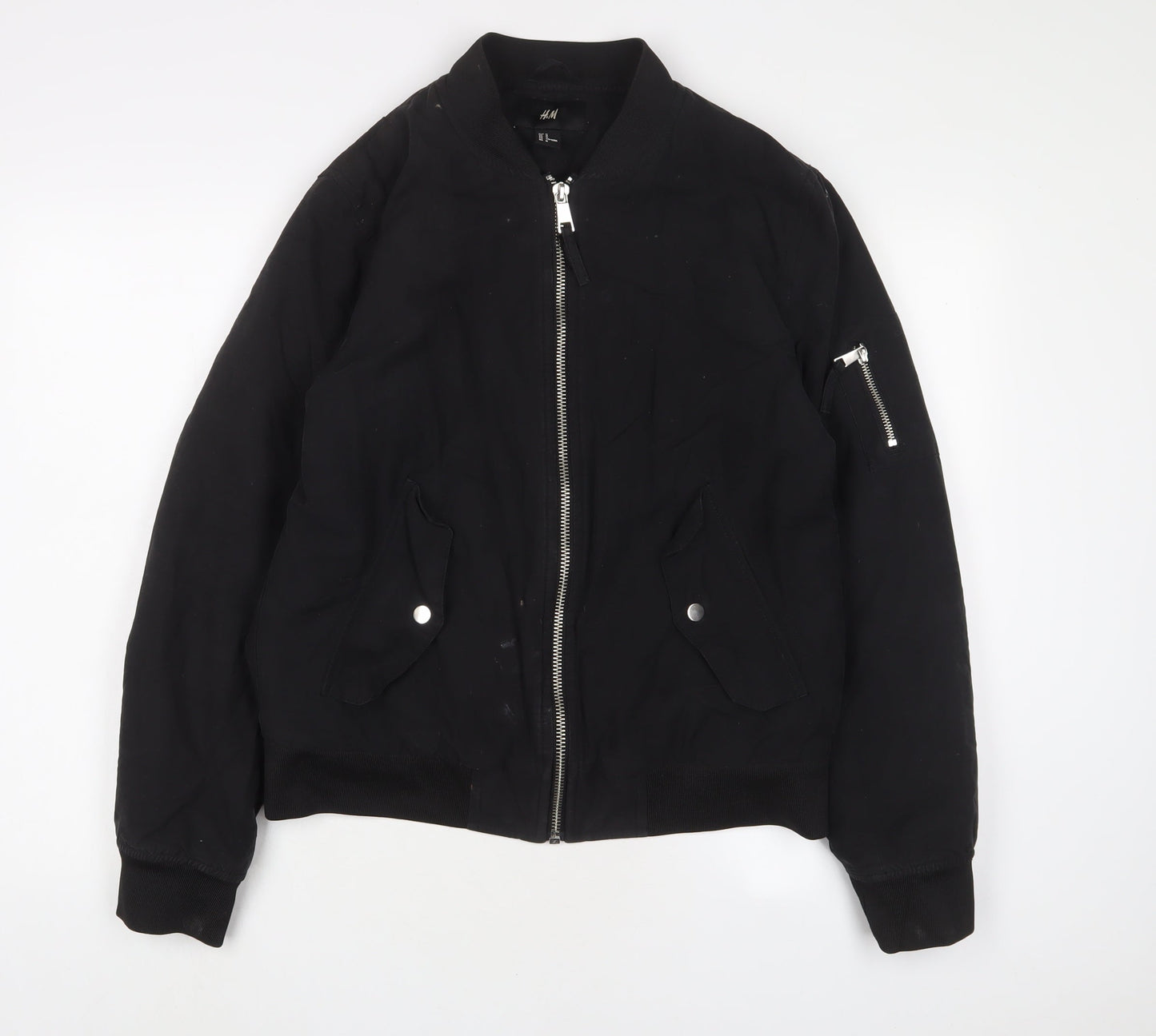 H&M Mens Black Jacket Size M Zip