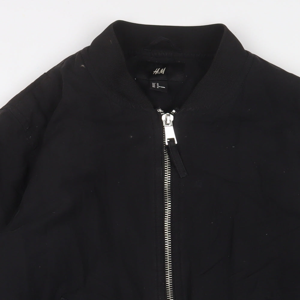 H&M Mens Black Jacket Size M Zip