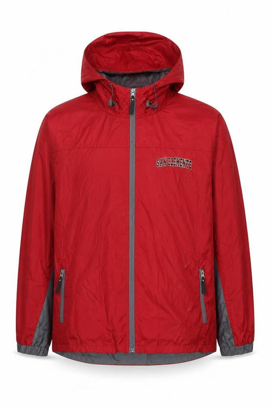 San Clemente Mens Red Jacket Size M Zip - Zip Pockets