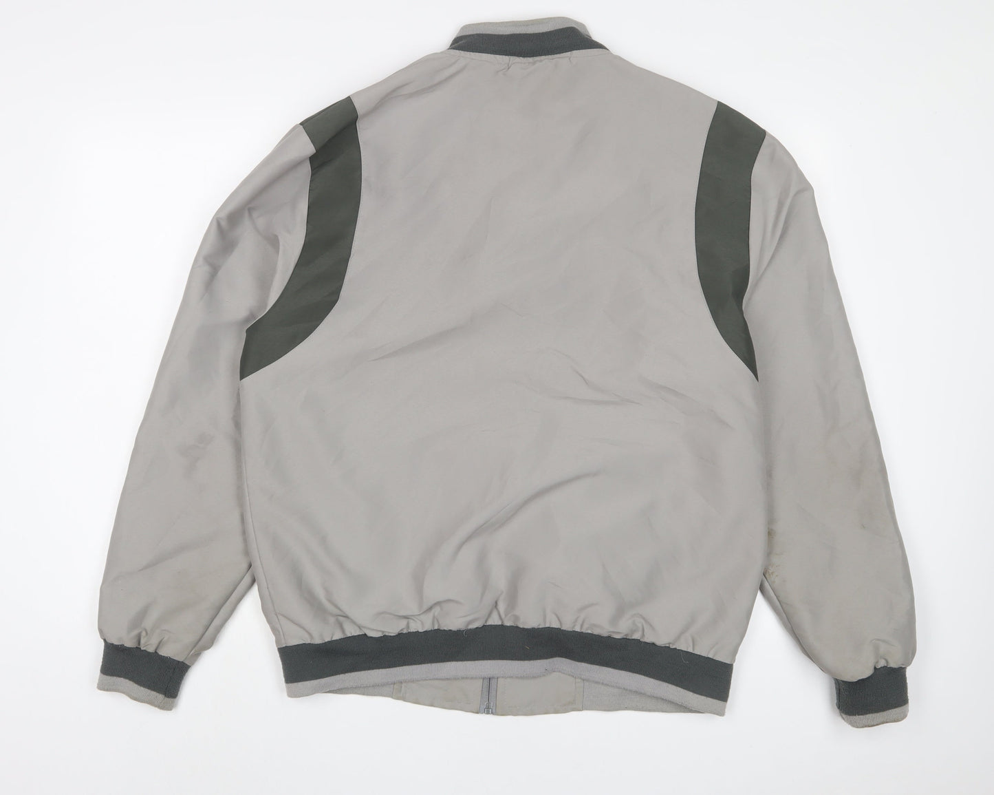 JCB Mens Grey Bomber Jacket Jacket Size L Zip