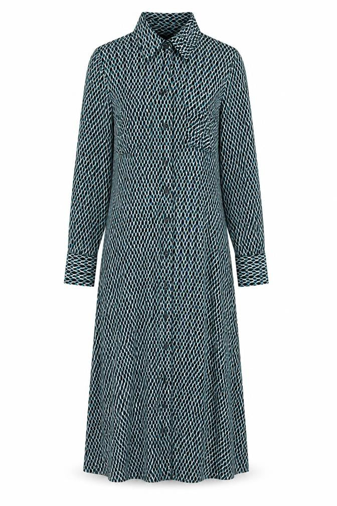 Marks & Spencer Womens Multicoloured Geometric Viscose A-Line Size 6 Collared Button