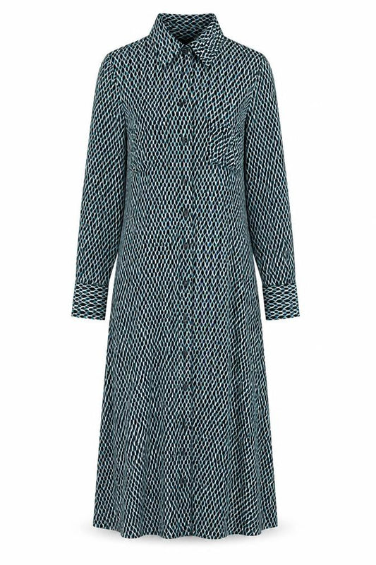 Marks & Spencer Womens Multicoloured Geometric Viscose A-Line Size 6 Collared Button