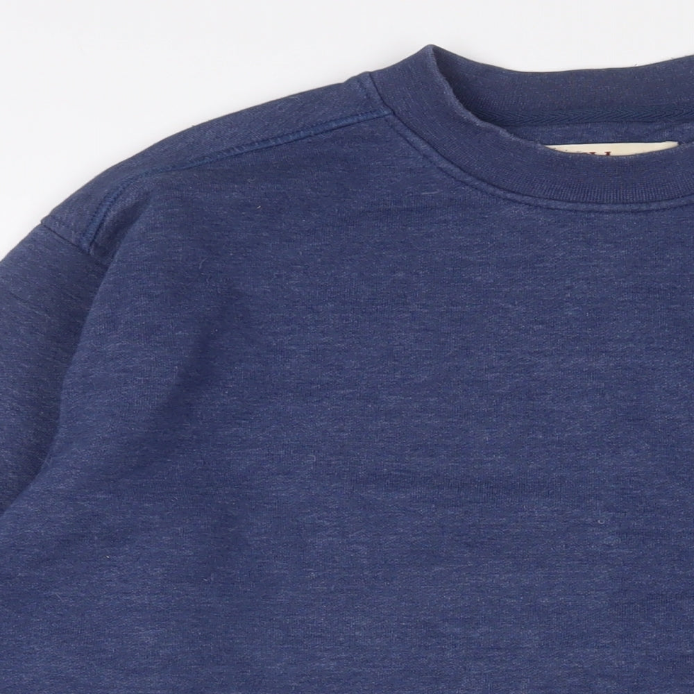 EWM Mens Blue Cotton Pullover Sweatshirt Size M