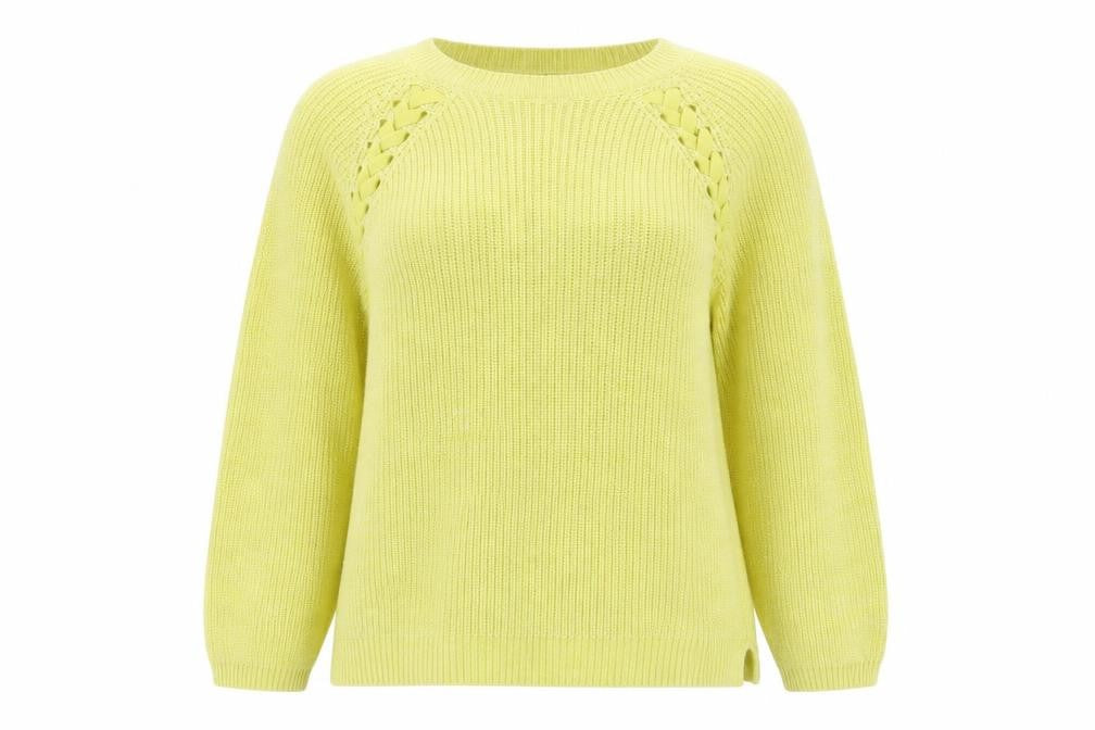 M&Co Womens Green Crew Neck Cotton Pullover Jumper Size 14