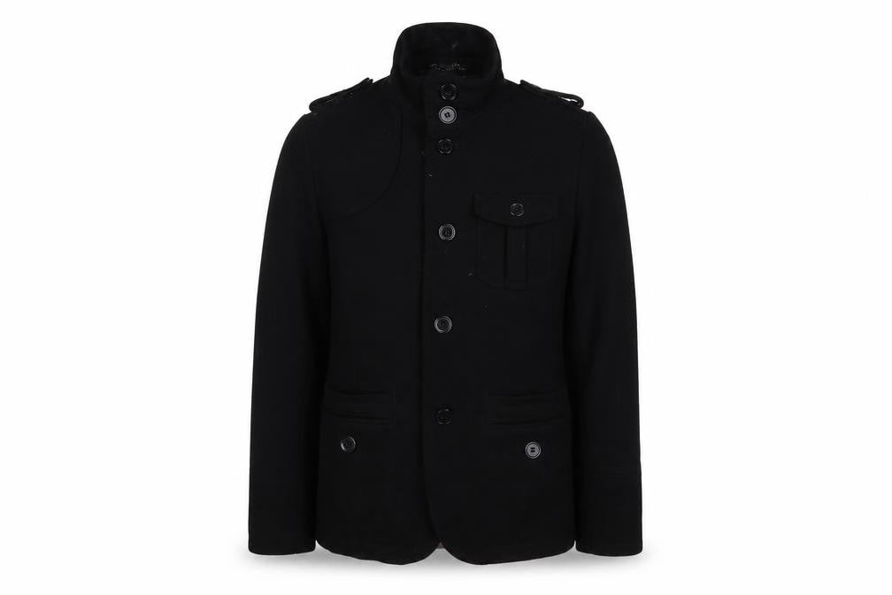 H&M Mens Black Military Jacket Jacket Size S Button