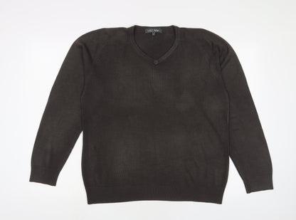 Marks & Spencer Mens Grey V-Neck Acrylic Pullover Jumper Size M Long Sleeve
