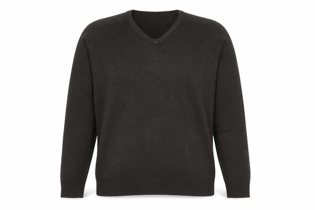 Marks & Spencer Mens Grey V-Neck Acrylic Pullover Jumper Size M Long Sleeve
