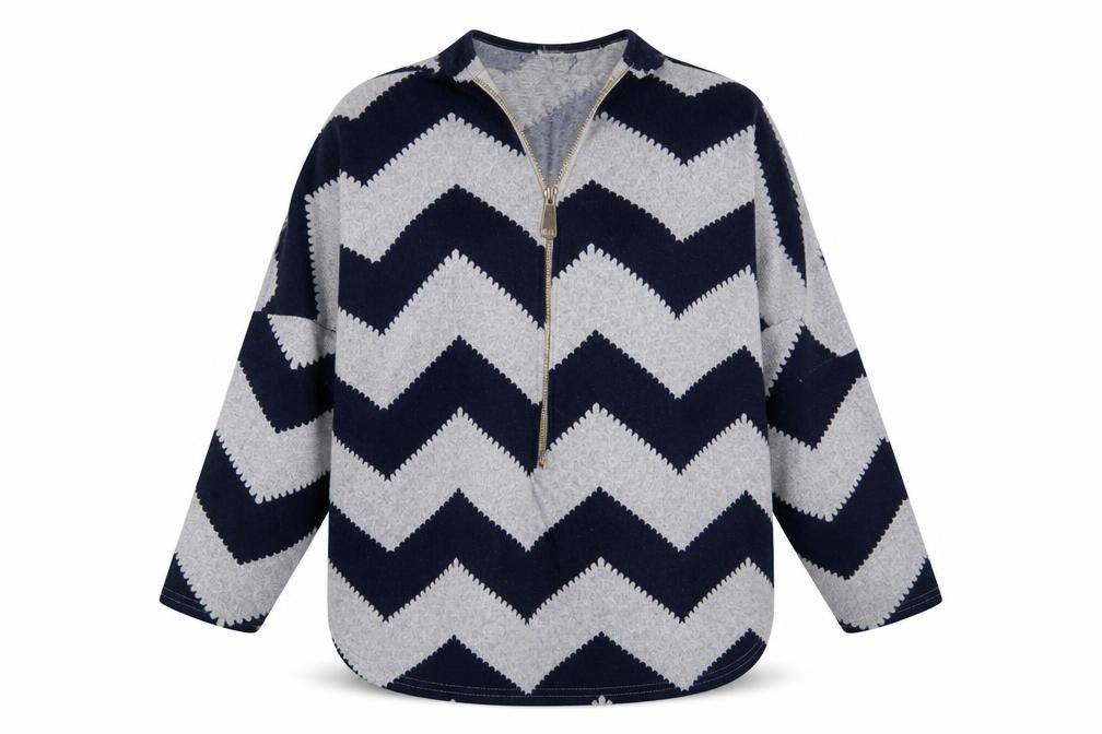 Izabel London Womens Grey V-Neck Striped Polyester Pullover Jumper Size 16