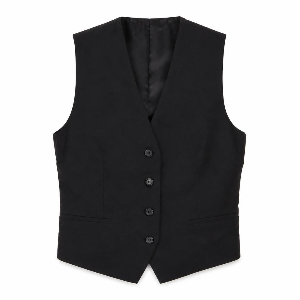 Zara Mens Black Striped Polyester Jacket Suit Waistcoat Size S Regular